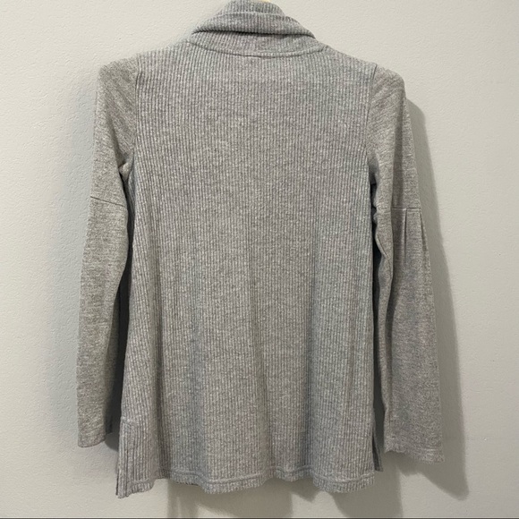 Anthropologie Blouse Knit Metallic Gray Gold Cowl Neck Balloon Sweater Womens S - Picture 3 of 12